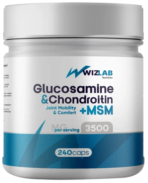 WizLab Nutrition Glucosamine & Chondroitin + MSM 240 капсул