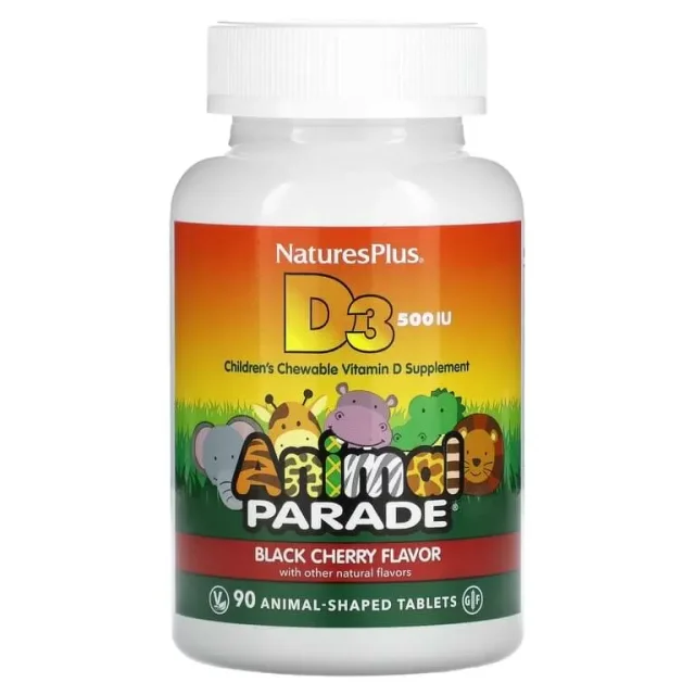 Витамины Animal Parade D3 500 IU, NaturesPlus, 90 жев.табл 90 жев. табл