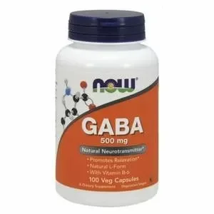 ГАМК GABA 500 mg NOW, 100 веган.капс. 100 капс