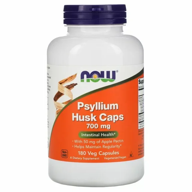 Подорожник с пектином PSYLLIUM HUSK 700mg + PECTIN NOW, 180 капсул 180 капс